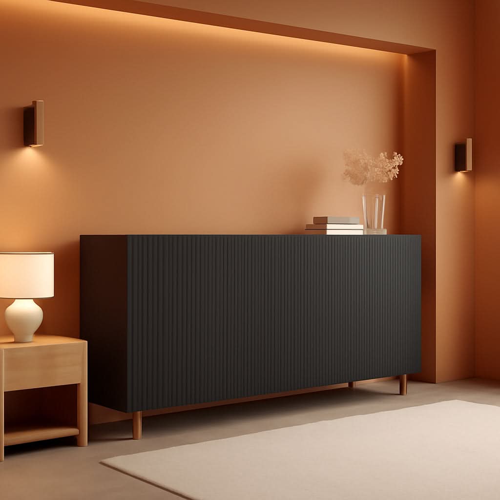 Pafos 75 Inch Sideboard Oak Matte Fronts For Dining Room