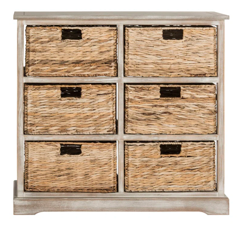 Painswick Solid Wood Six Drawer Accent Chest Coastal Finish