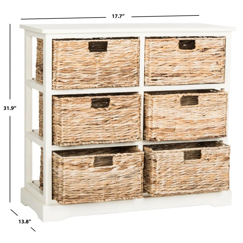 Painswick Solid Wood Six Drawer Accent Chest Coastal Finish