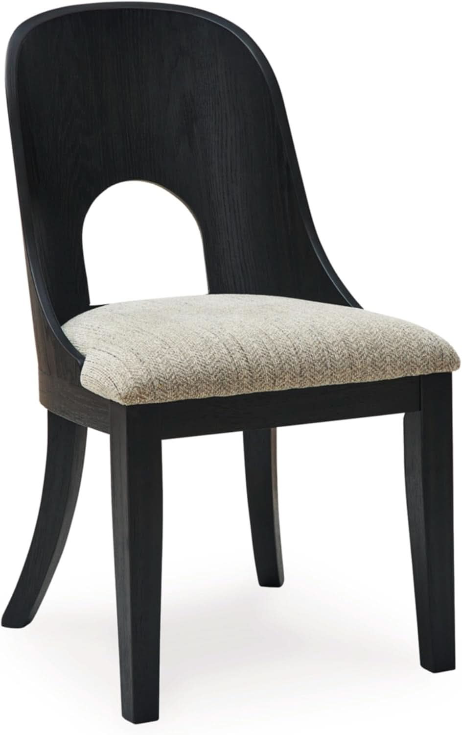 Pair Herringbone Dining Chair Black Gray For Kitchen