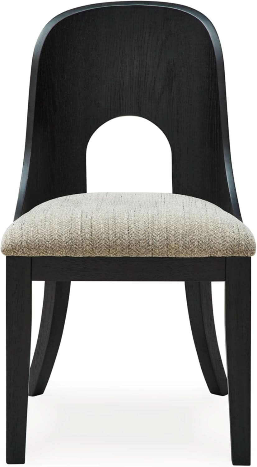Pair Herringbone Dining Chair Black Gray For Kitchen