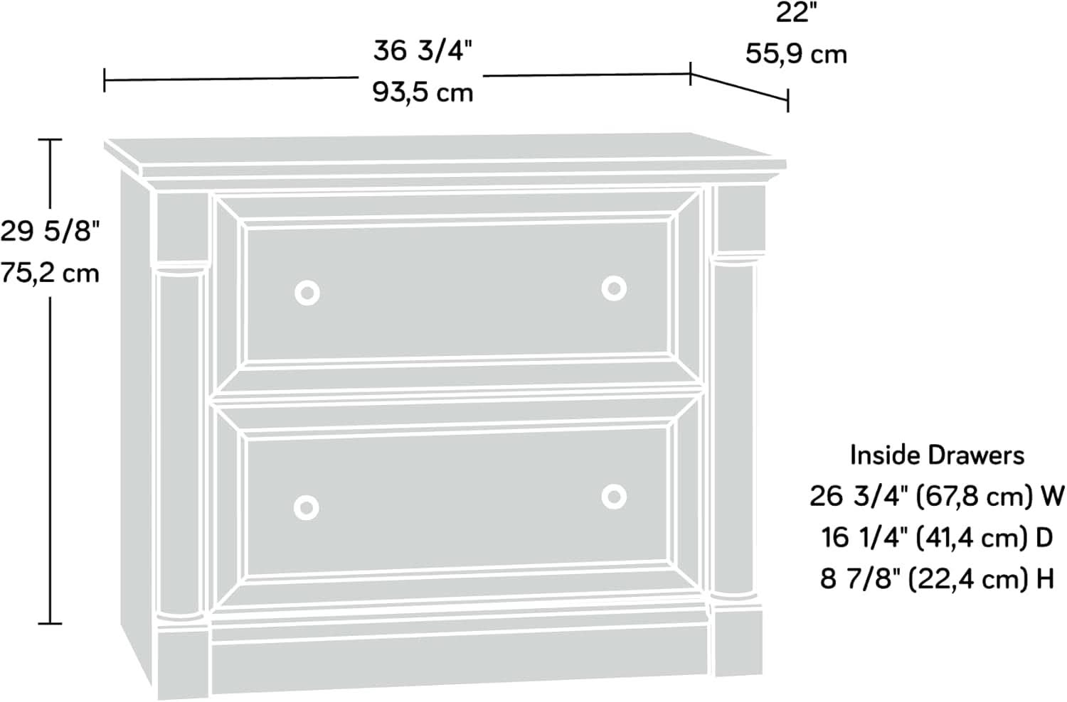 Palladia 2 Drawer File Cabinet Wind Oak Finish Home Office