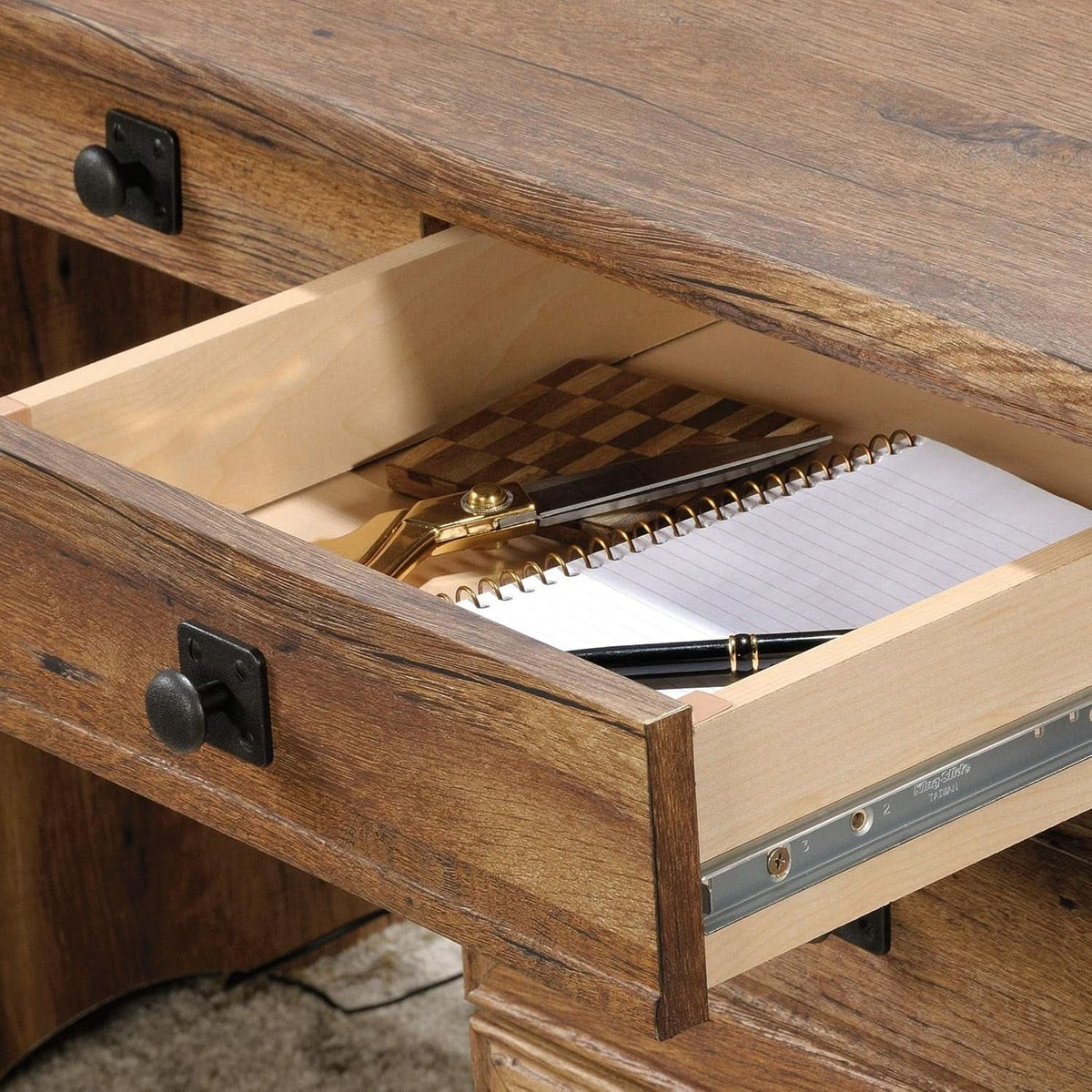 Palladia Executive Desk 65 Inch Vintage Oak Surface