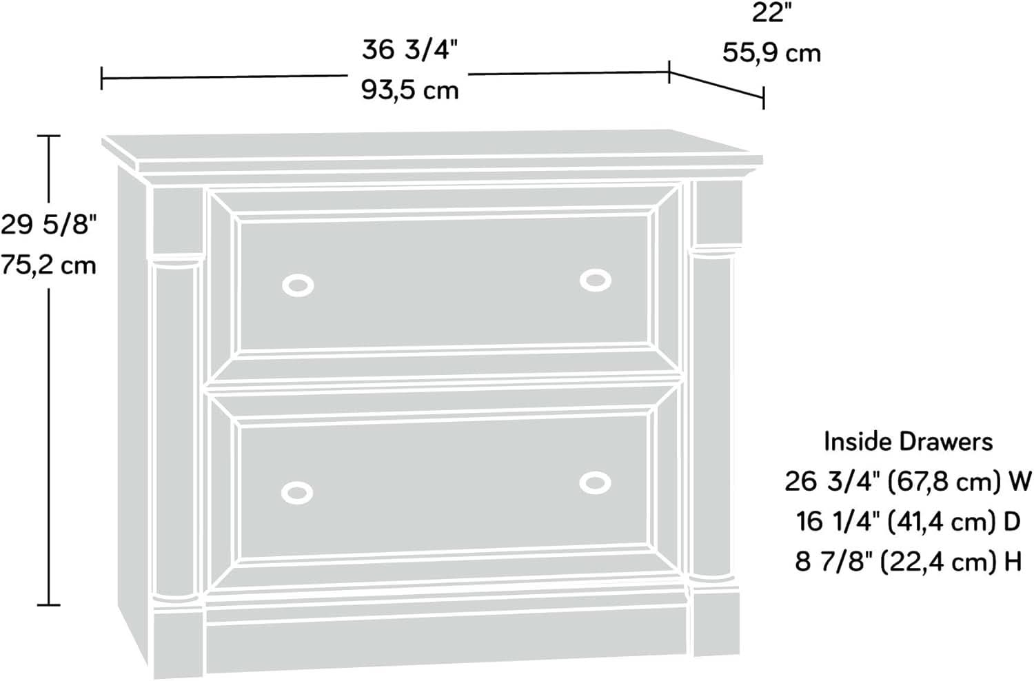 Palladia Lateral File Cabinet 36.81in L Select Cherry