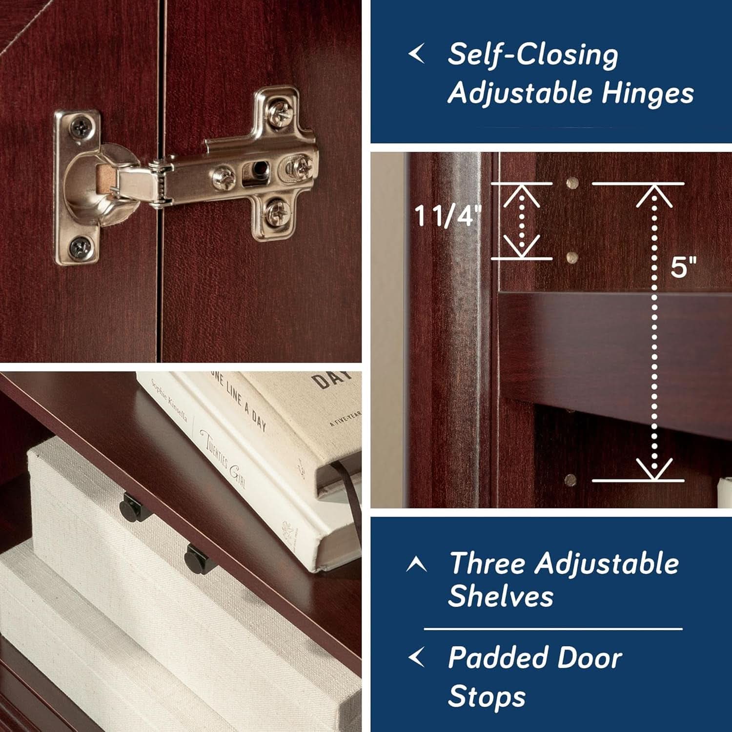 Palladia Select Cherry Bookshelf With Adjustable Shelves