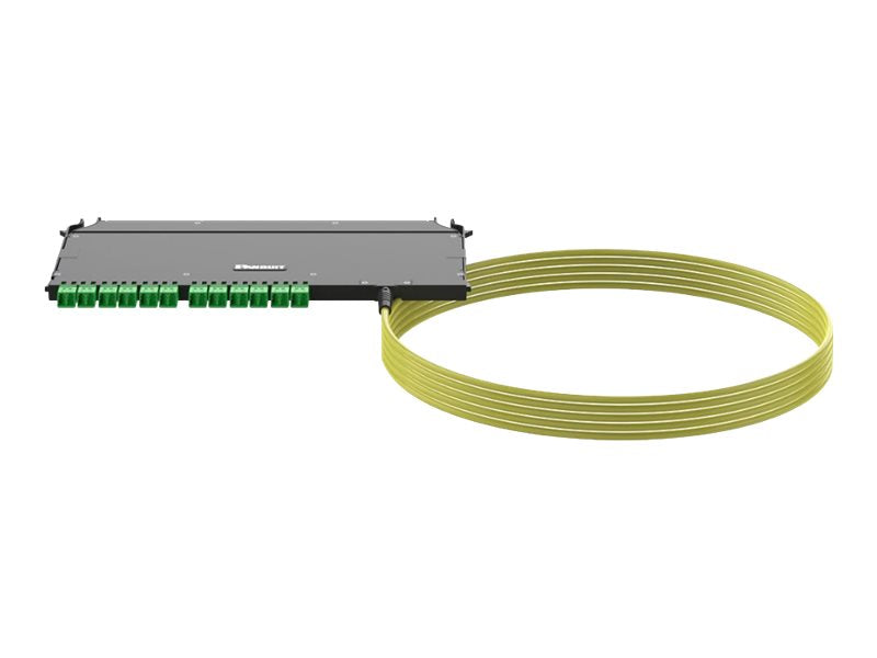 Panduit FlexCore - Pre-terminated fiber optic cassette with pigtail - indoor - 33 ft - LC/APC SM X 24 - black F9UYBZRNNSNM010