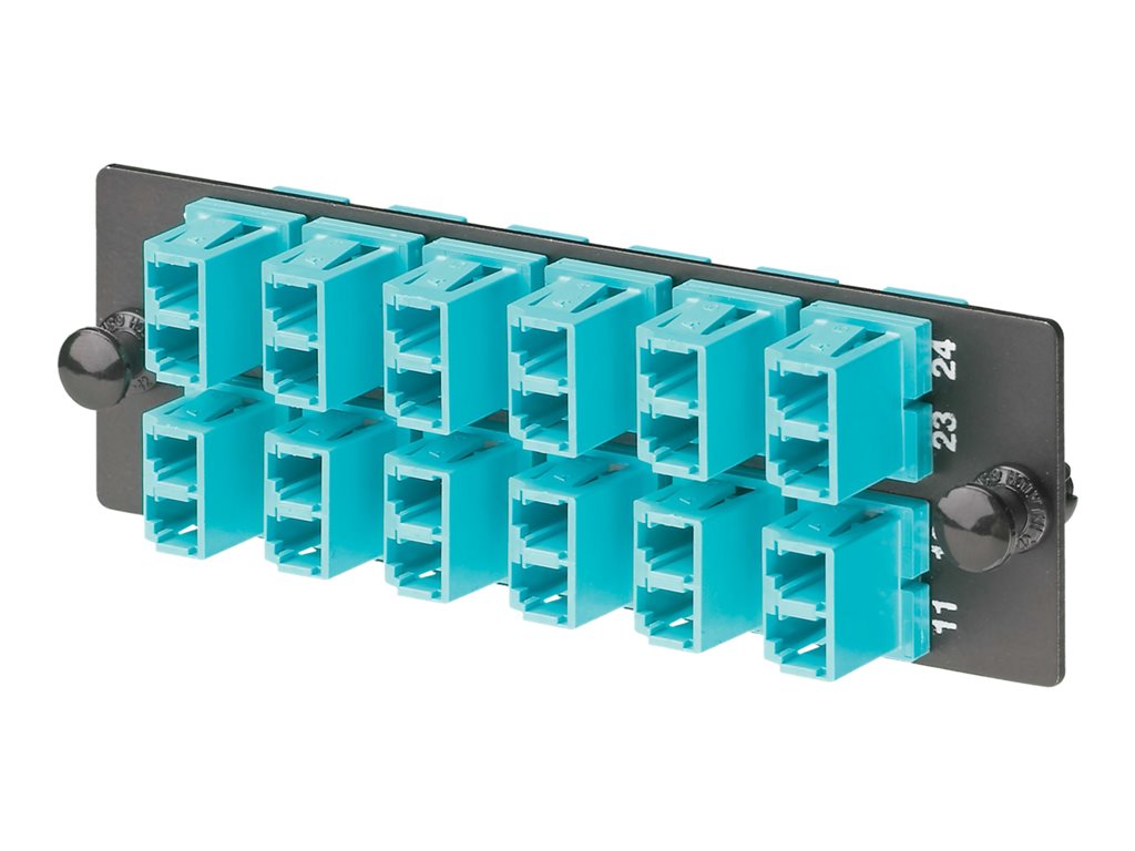 Panduit Opticom - Patch panel - LC MM X 12 - black, aqua FAP12WAQLCZ