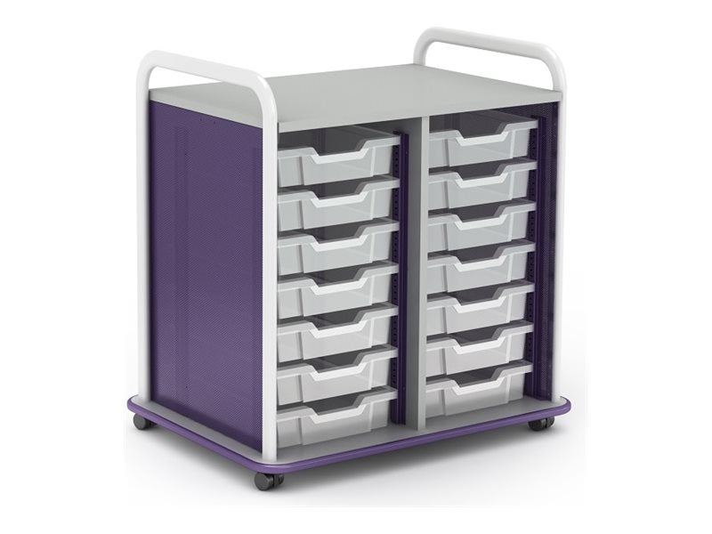 Paragon A&D Crossfit Storage - Trolley - 14 drawers - 16 gauge tubular steel, TFM - frost, purple, wisdom CFD30OFTOTES17-918PZP