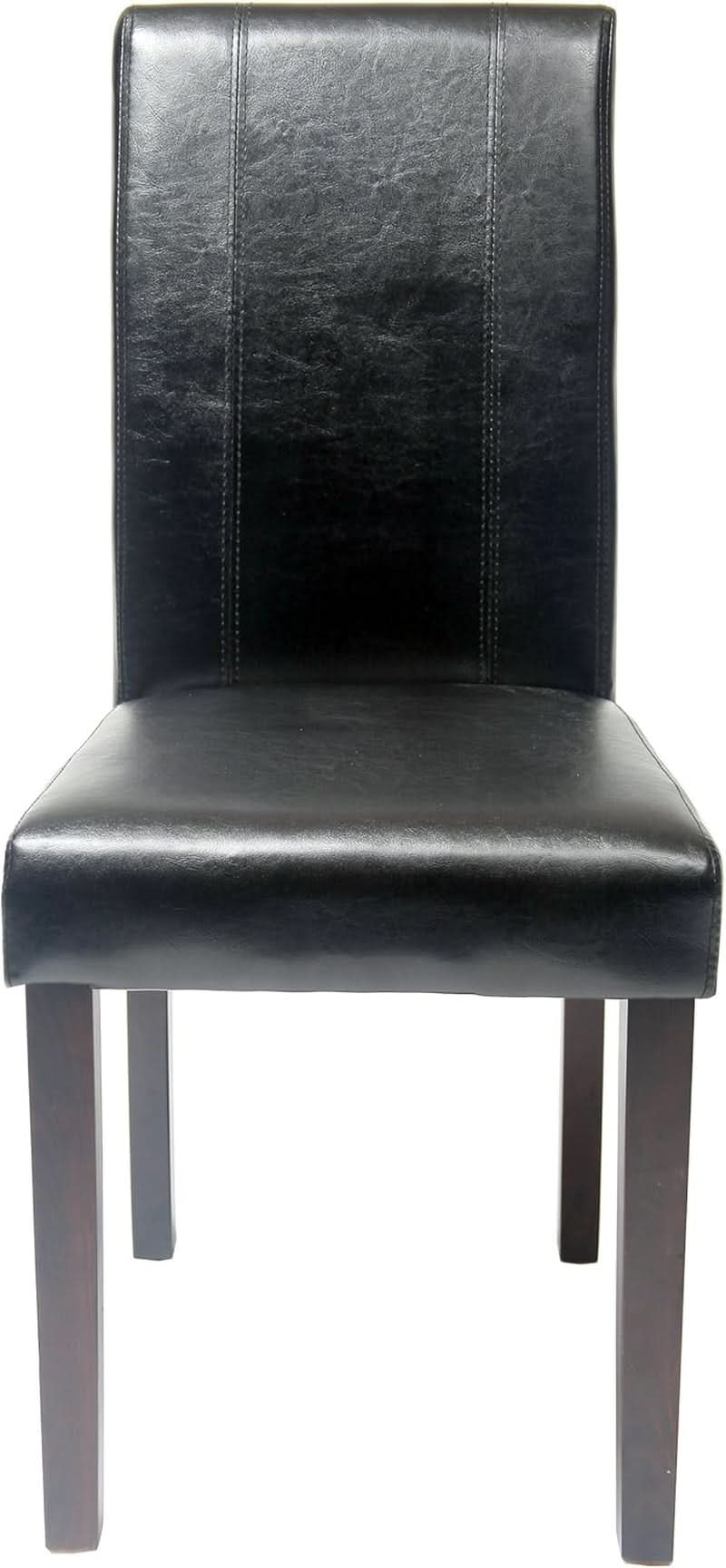 Parson Chair Leatherette Padded Black Urban Set Of 2