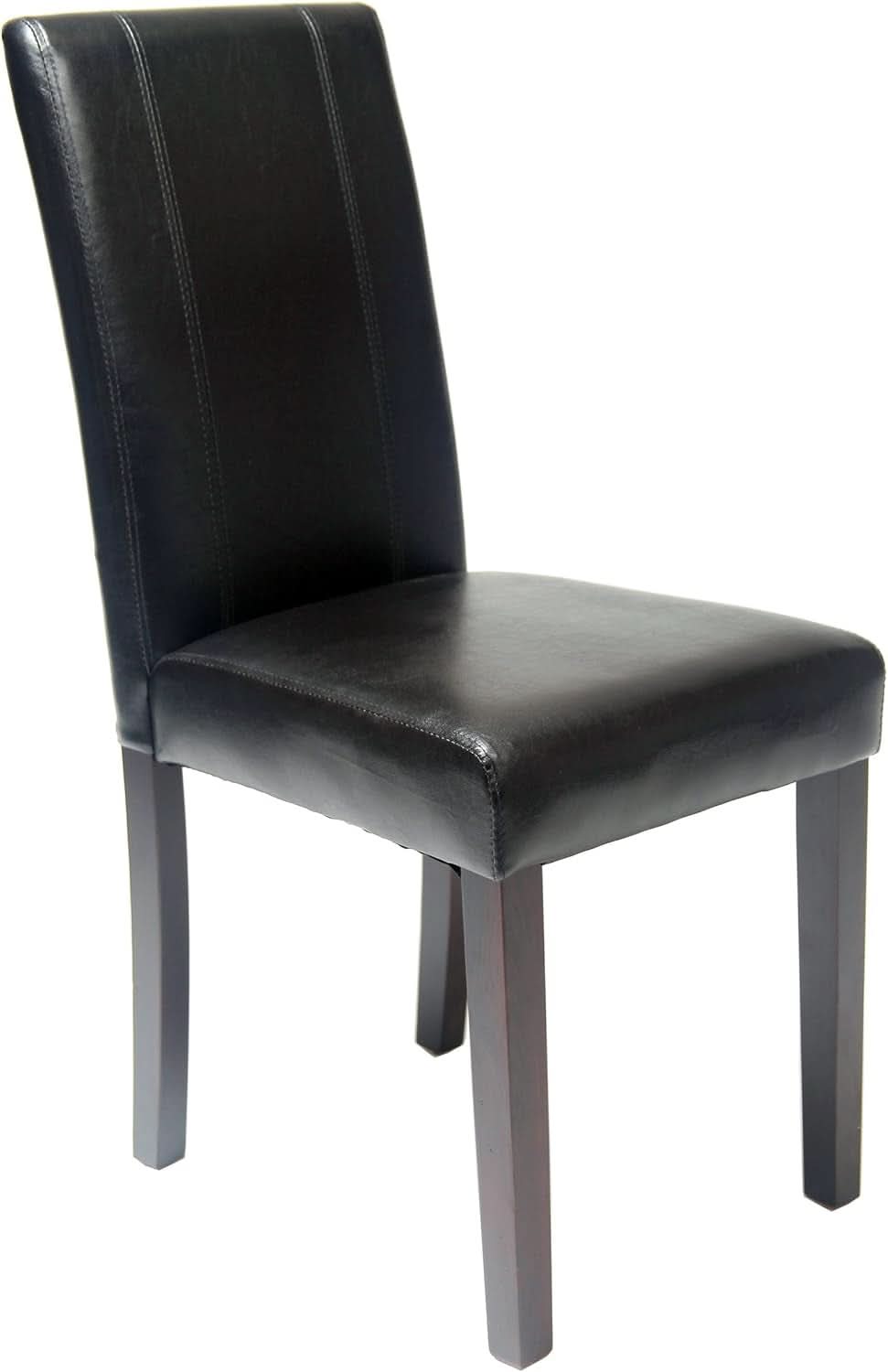 Parson Chair Leatherette Padded Black Urban Set Of 2