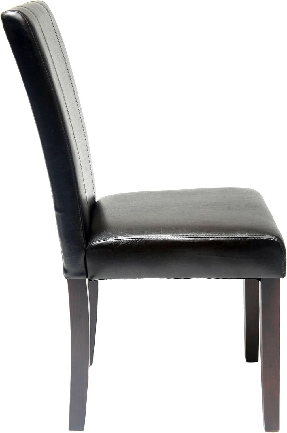 Parson Chair Leatherette Padded Black Urban Set Of 2