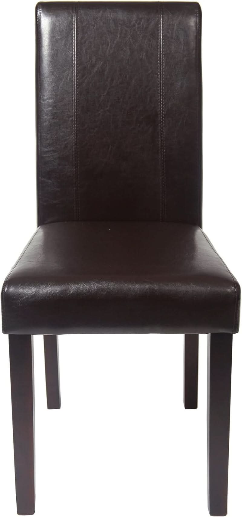 Parson Chair Set of 2 Leatherette Padded Solid Wood