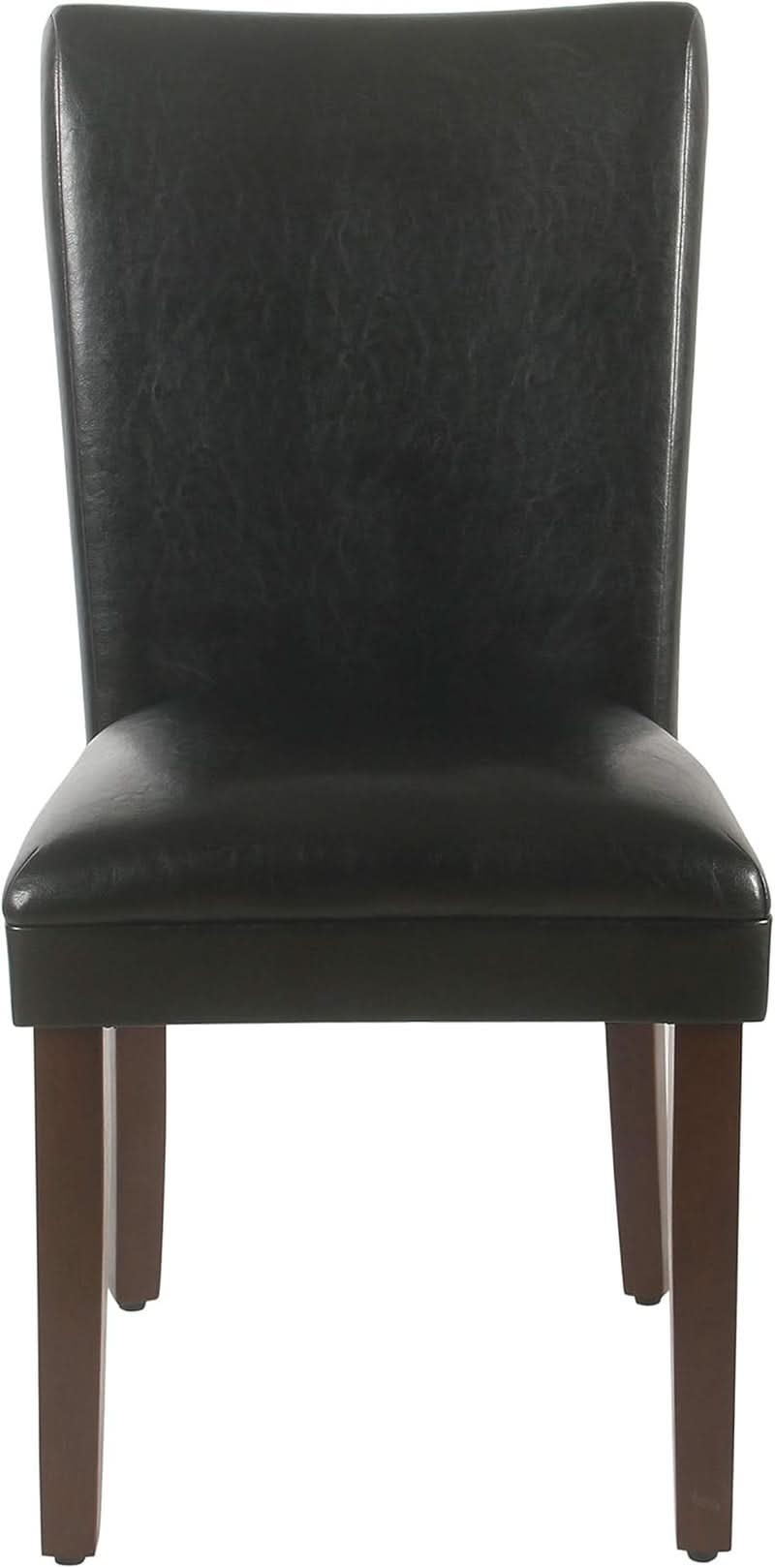Parsons Dining Chair Black Faux Leather Modern Style