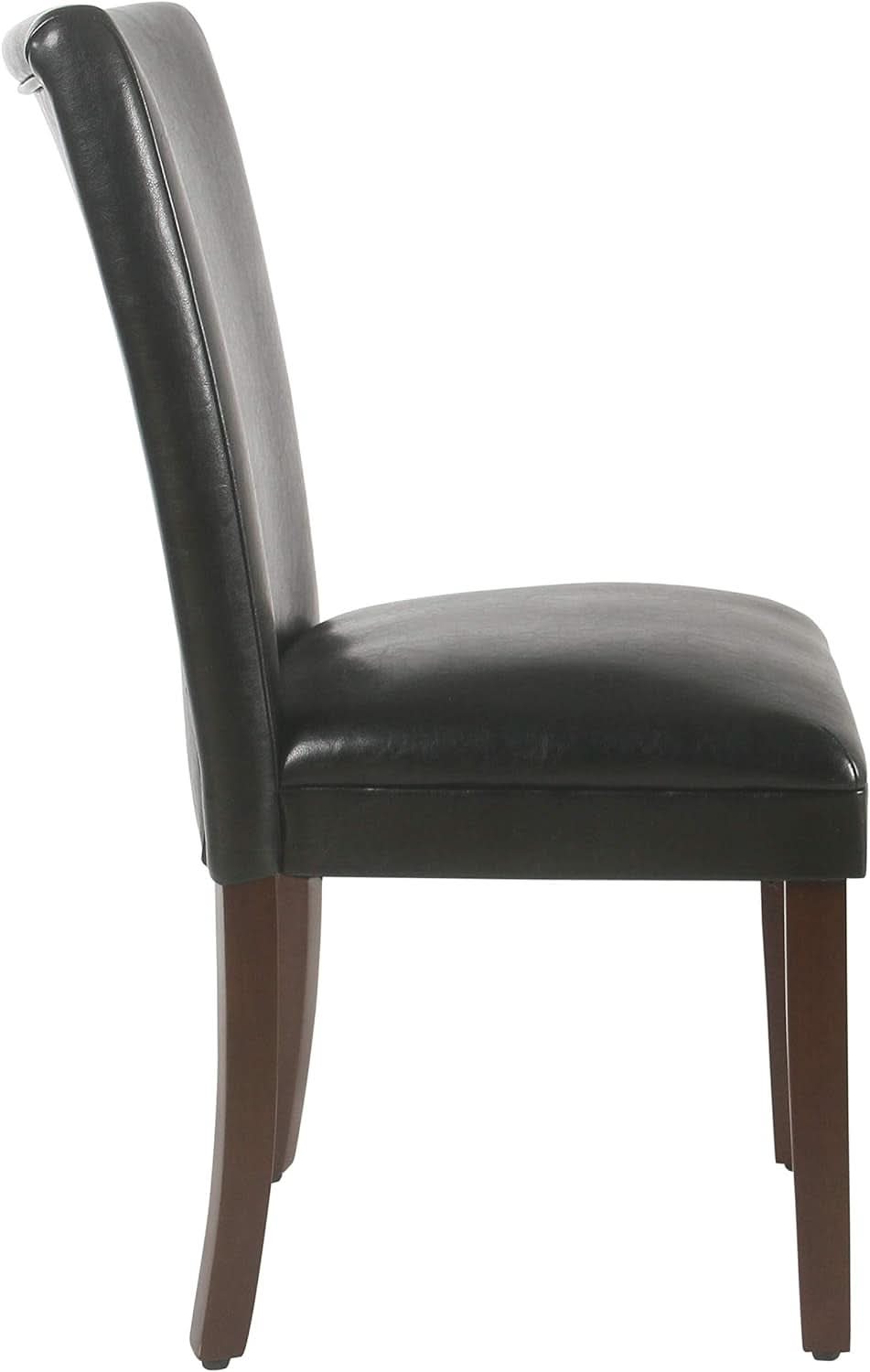 Parsons Dining Chair Black Faux Leather Modern Style