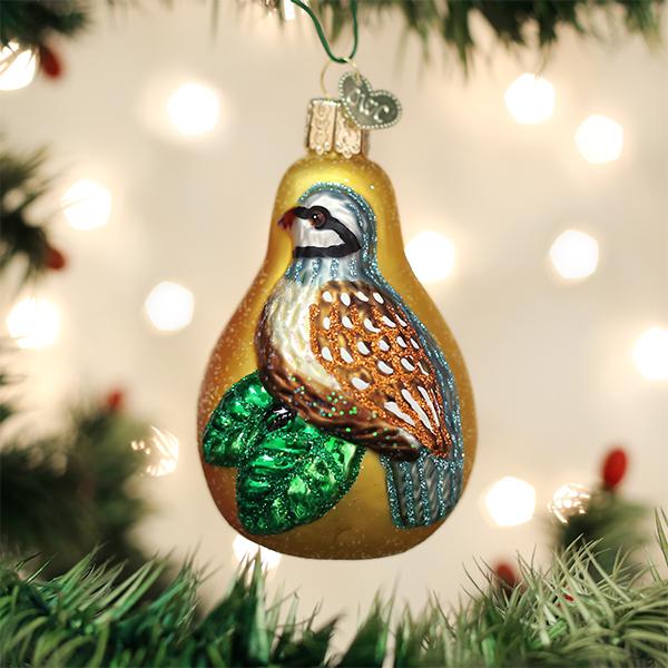 Partridge in a Pear Glass Ornament