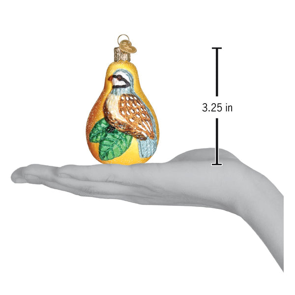 Partridge in a Pear Glass Ornament
