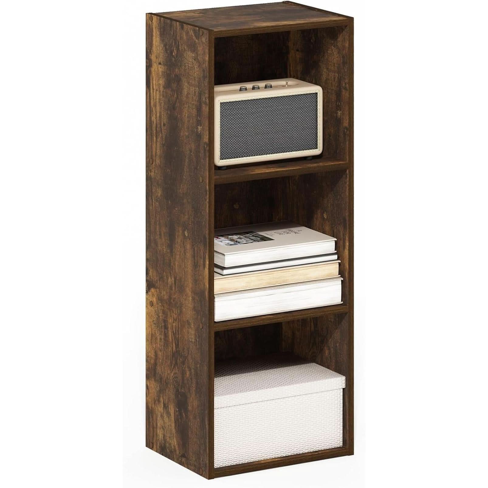 Pasir 3 Tier No Tool Assembly Open Bookcase Amber Pine