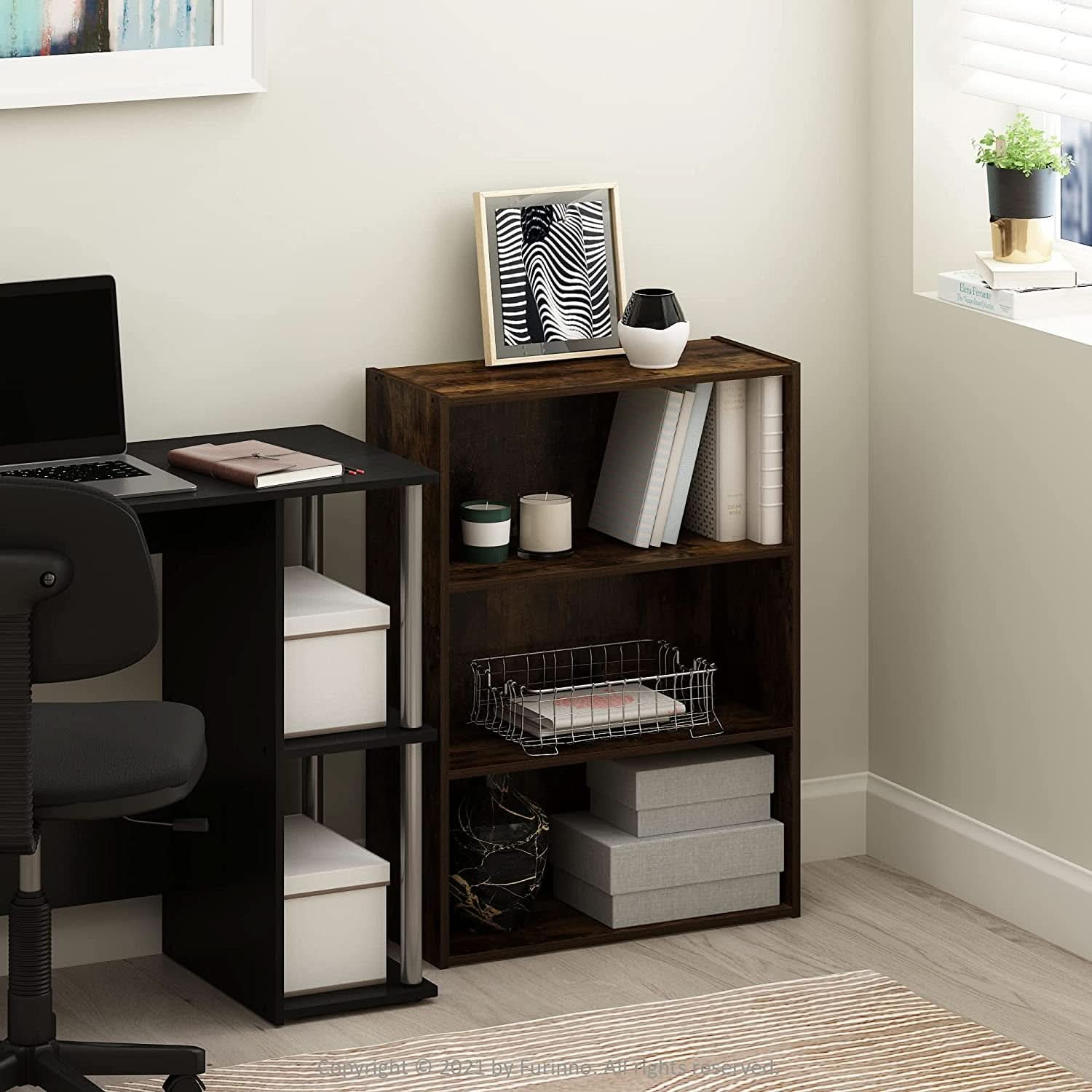 Pasir 3 Tier Open Shelf Bookcase Amber Pine Finish