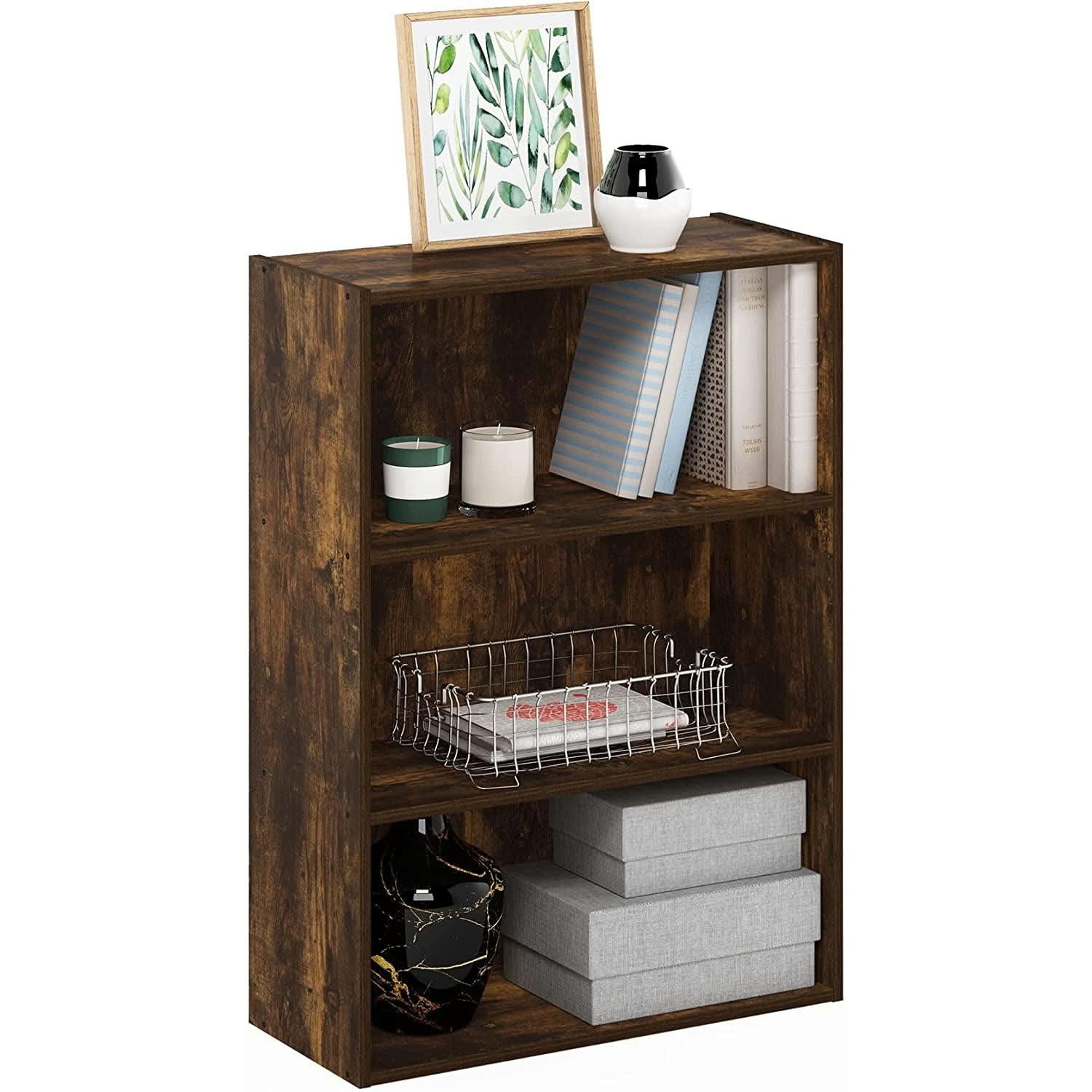 Pasir 3 Tier Open Shelf Bookcase Amber Pine Finish