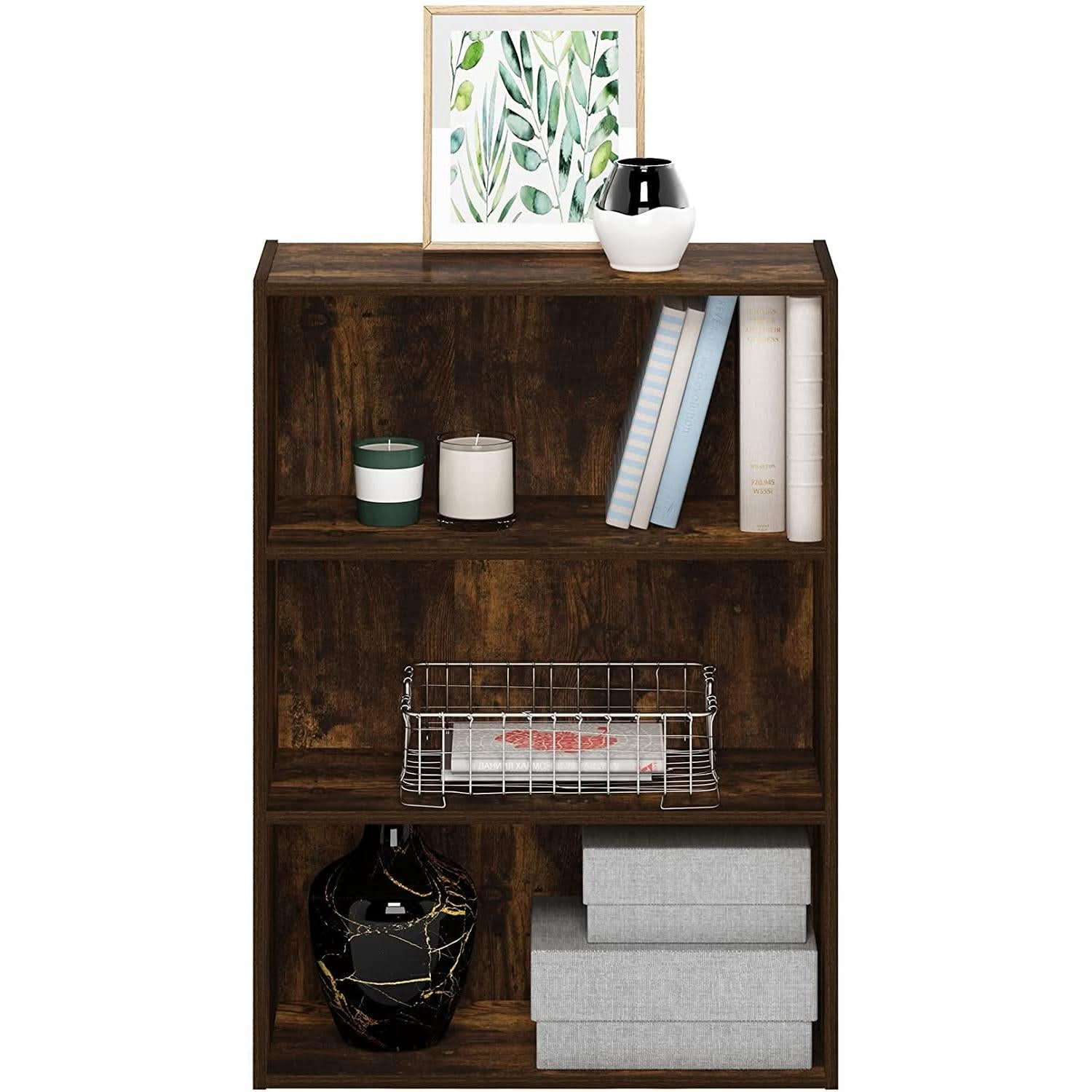Pasir 3 Tier Open Shelf Bookcase Amber Pine Finish
