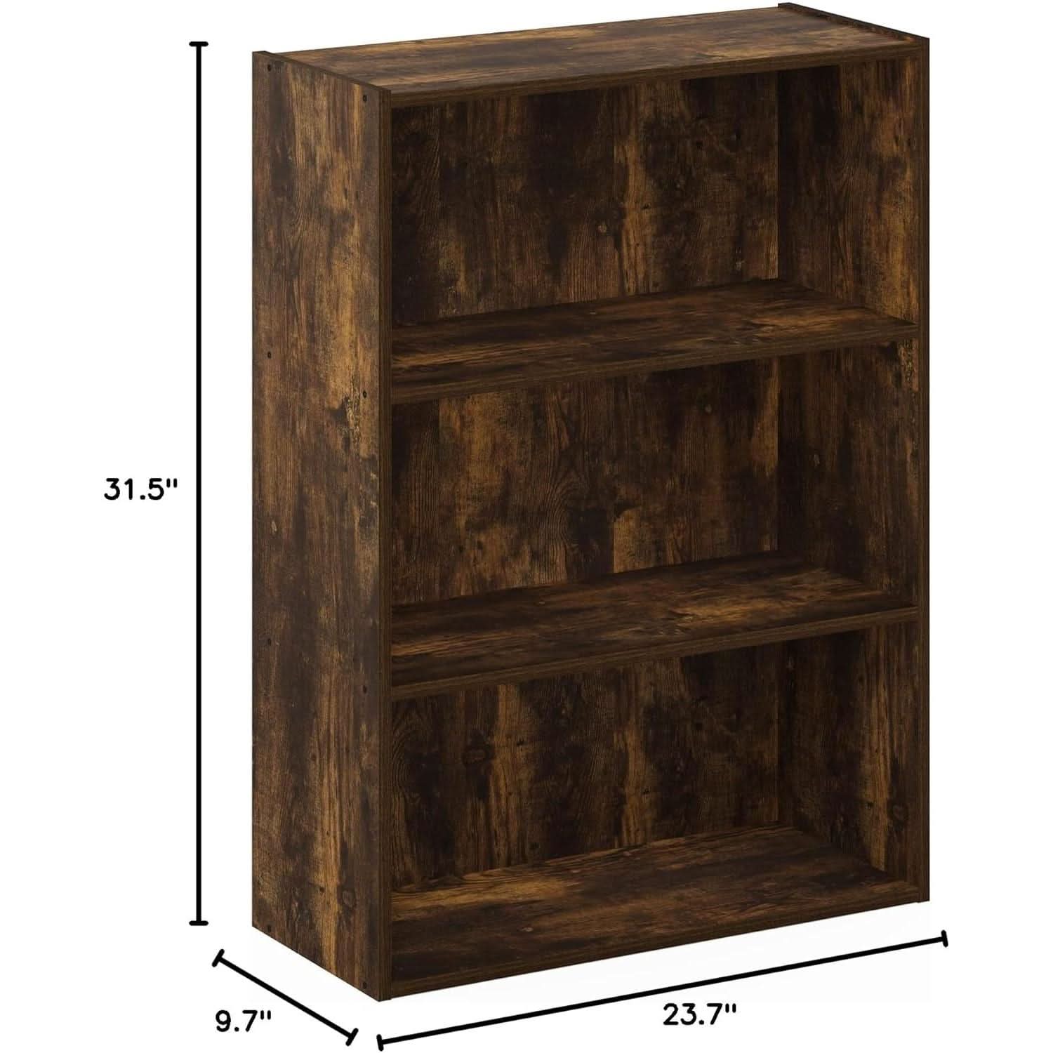 Pasir 3 Tier Open Shelf Bookcase Amber Pine Finish