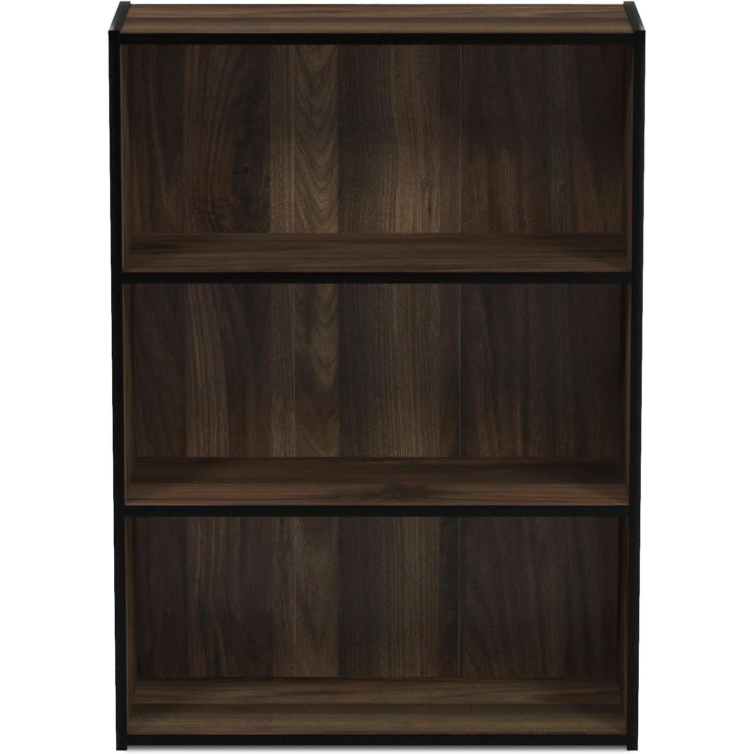 Pasir 3-Tier Open Shelf Bookcase Columbia Walnut Finish