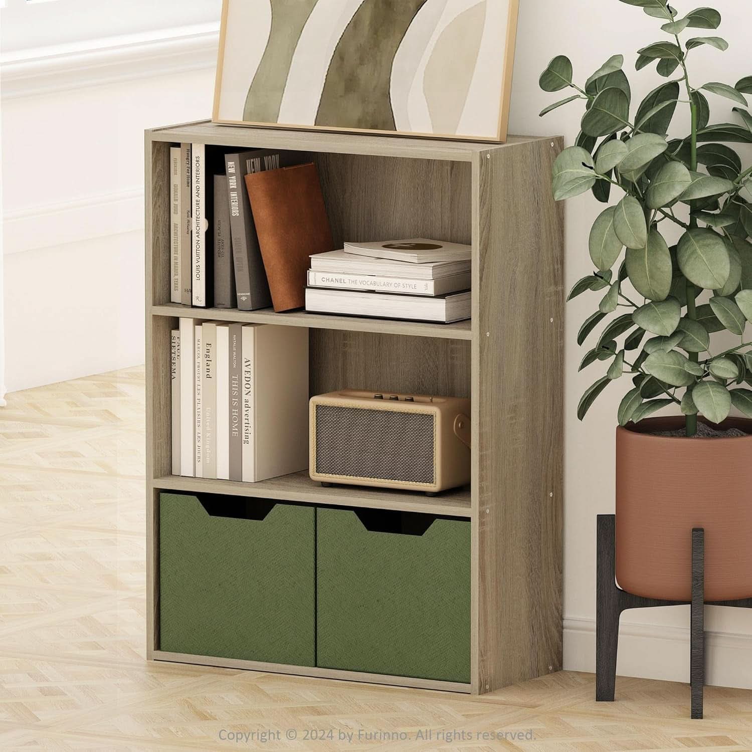 Pasir 3 Tier Open Shelf Bookcase Sonoma Oak Particle Board