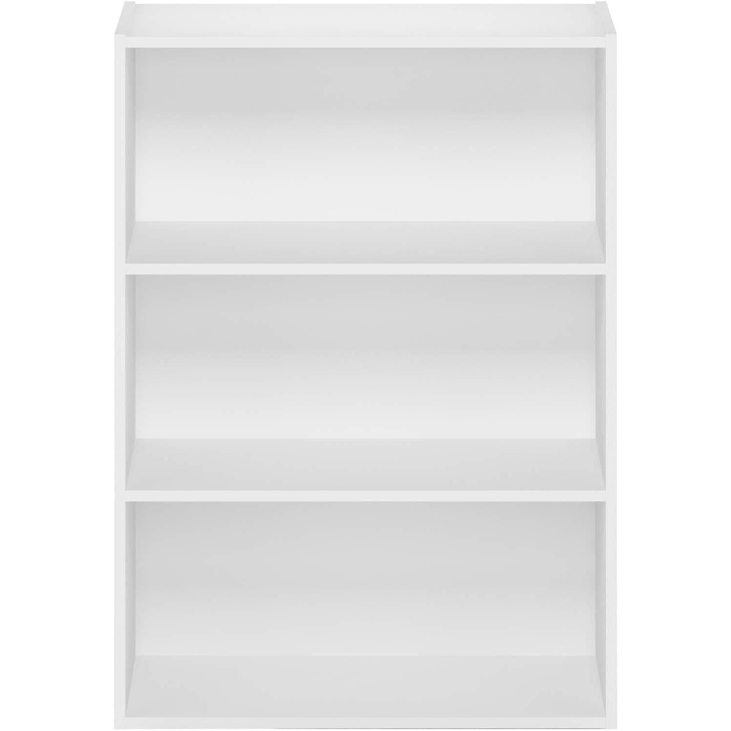 Pasir 3-Tier Open Shelf Bookcase White 31.5 Inch High