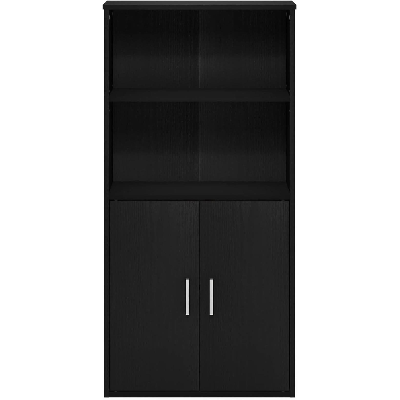 Pasir 4 Tier Storage Bookcase Black Oak Adjustable Shelves