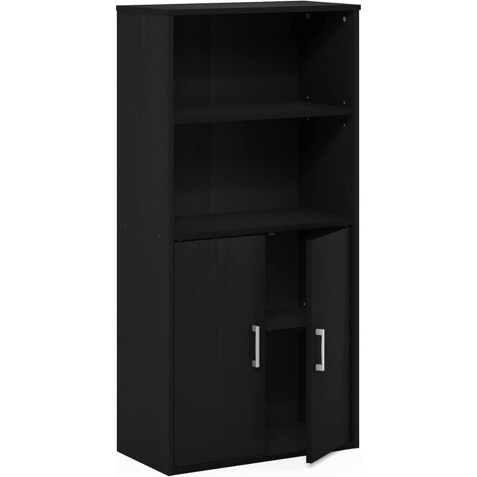 Pasir 4 Tier Storage Bookcase Black Oak Adjustable Shelves