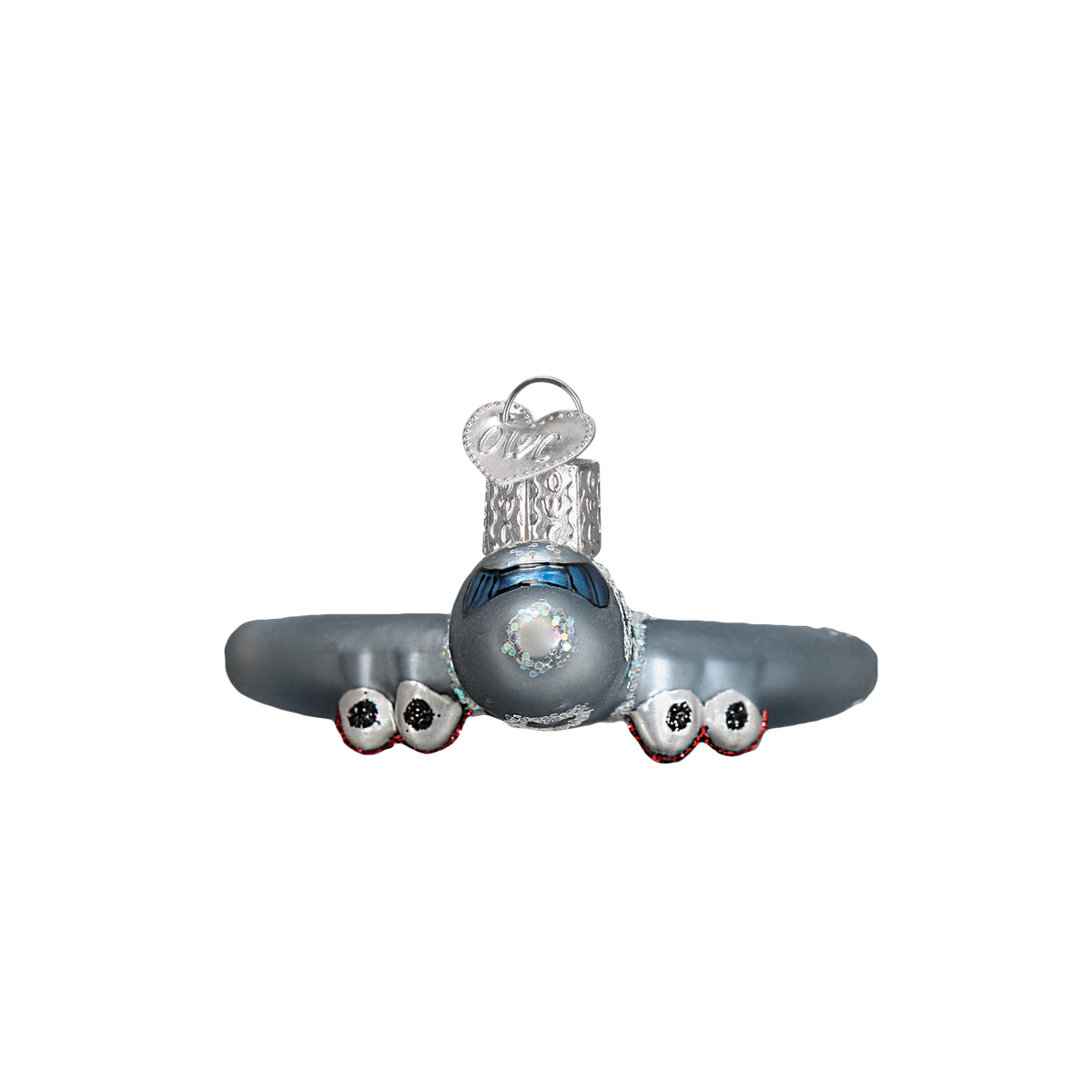 Passenger Plane Glass Blown Ornament