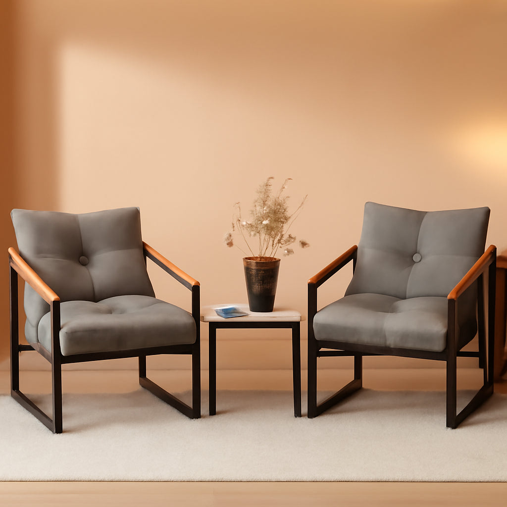 Patio 3 Piece Bistro Set With Cushions And Backrest