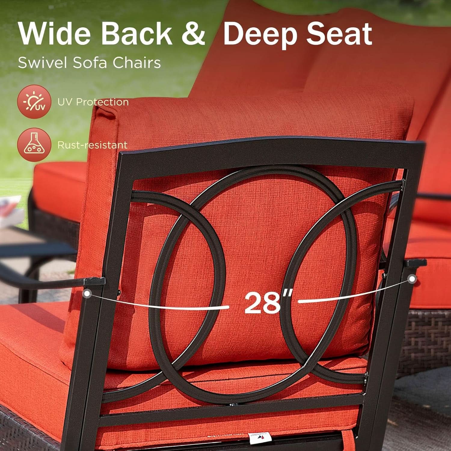 Patio Furniture Set with Fire Pit Table and Cushions