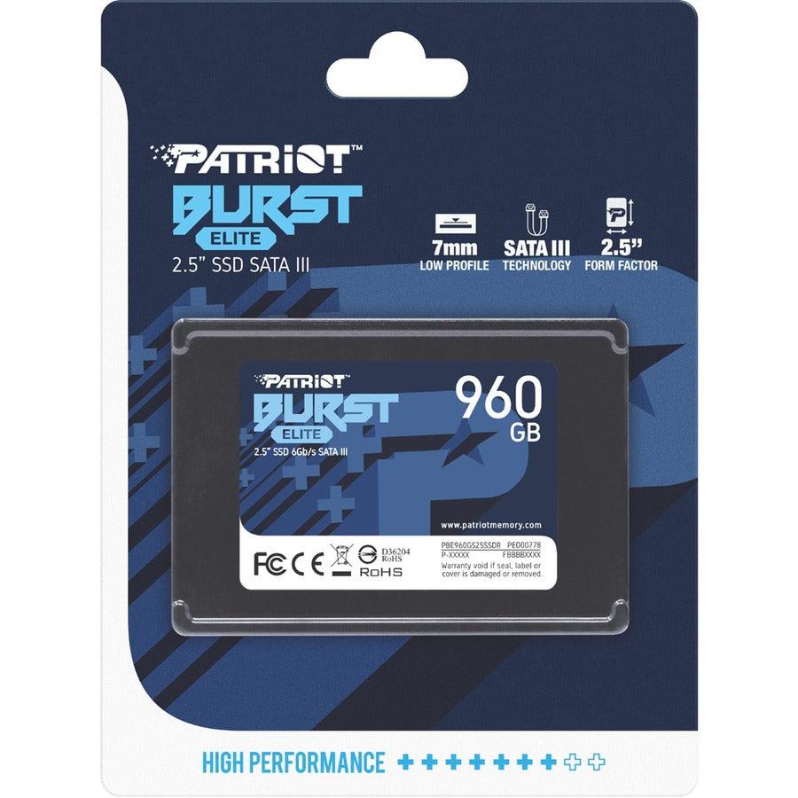 Patriot Burst Elite 2.5" 960Gb Sata Iii Internal Solid State Drive (Ssd) Pbe960Gs25Ssdr