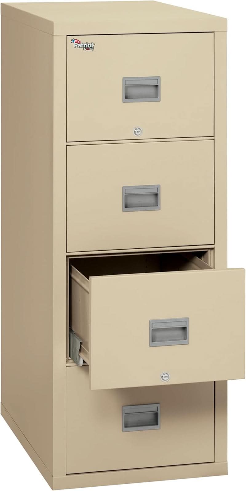 Patriot Vertical 4 Drawer Fire Safe File Cabinet 1 Hour Parchment