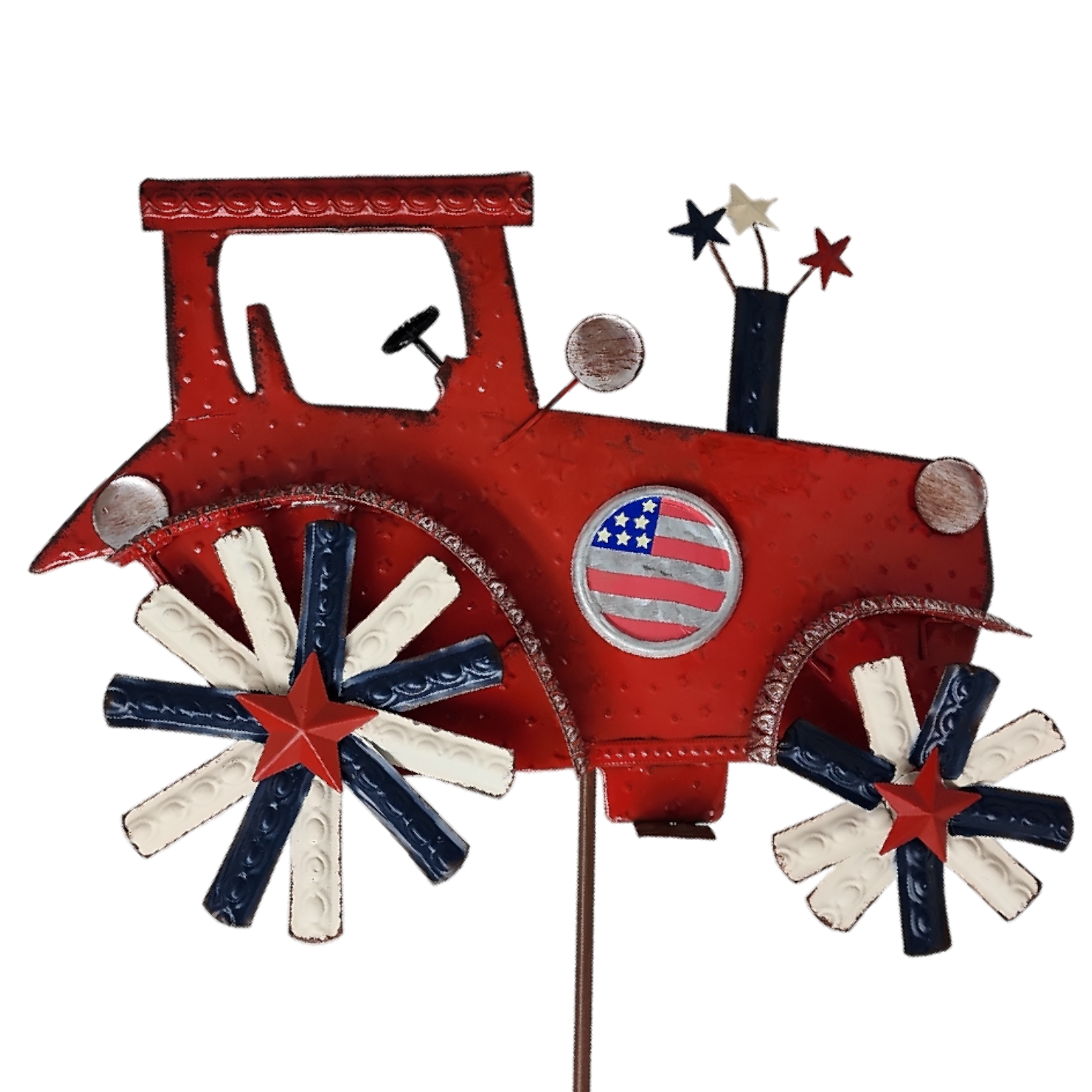Patriotic Tractor 36 Inch Wind Spinner -