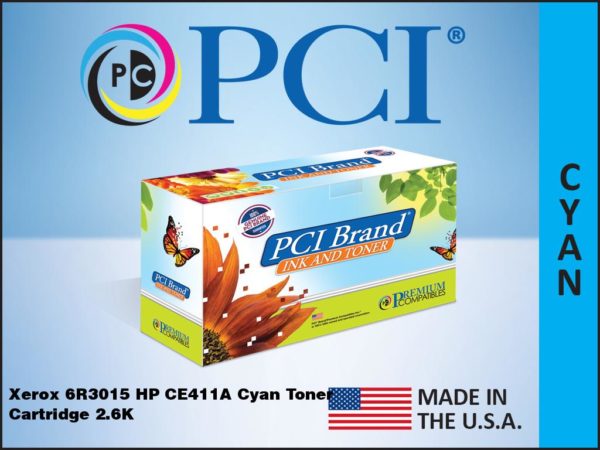 Pci Brand Remanufactured Xerox 6R3015 (Hp 305A Ce411A) Cyan Toner Cartridge 2.6K