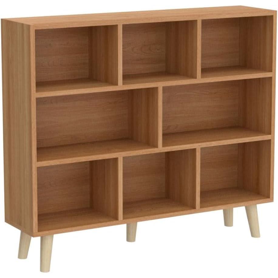 Pear Yellow 3 Tier Wooden Open Shelf Bookcase With Legs