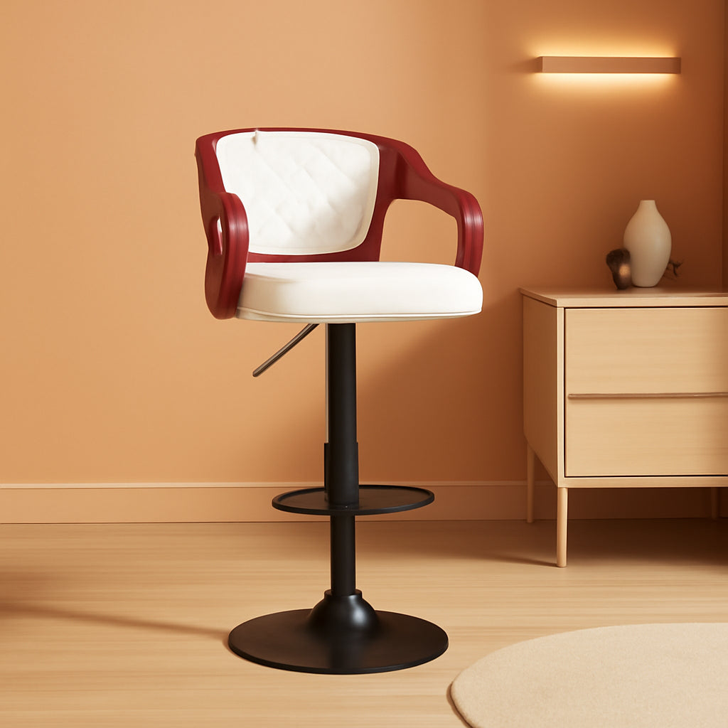 Pearl White Counter Height Bar Stools Set of 2 With Swivel