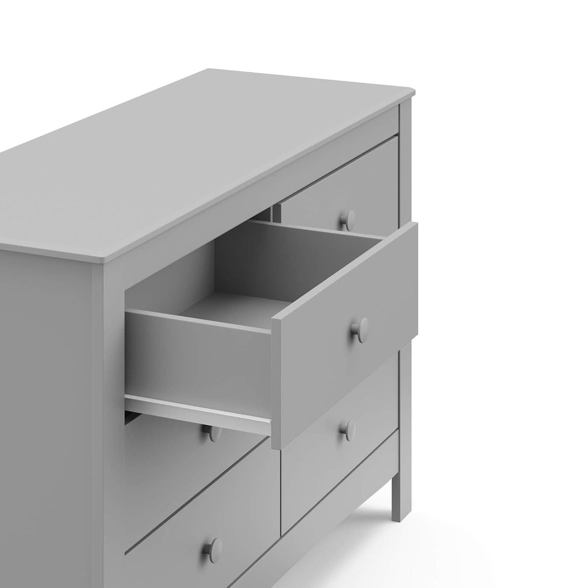 Pebble Gray 6 Drawer Double Dresser For Nursery And Kids