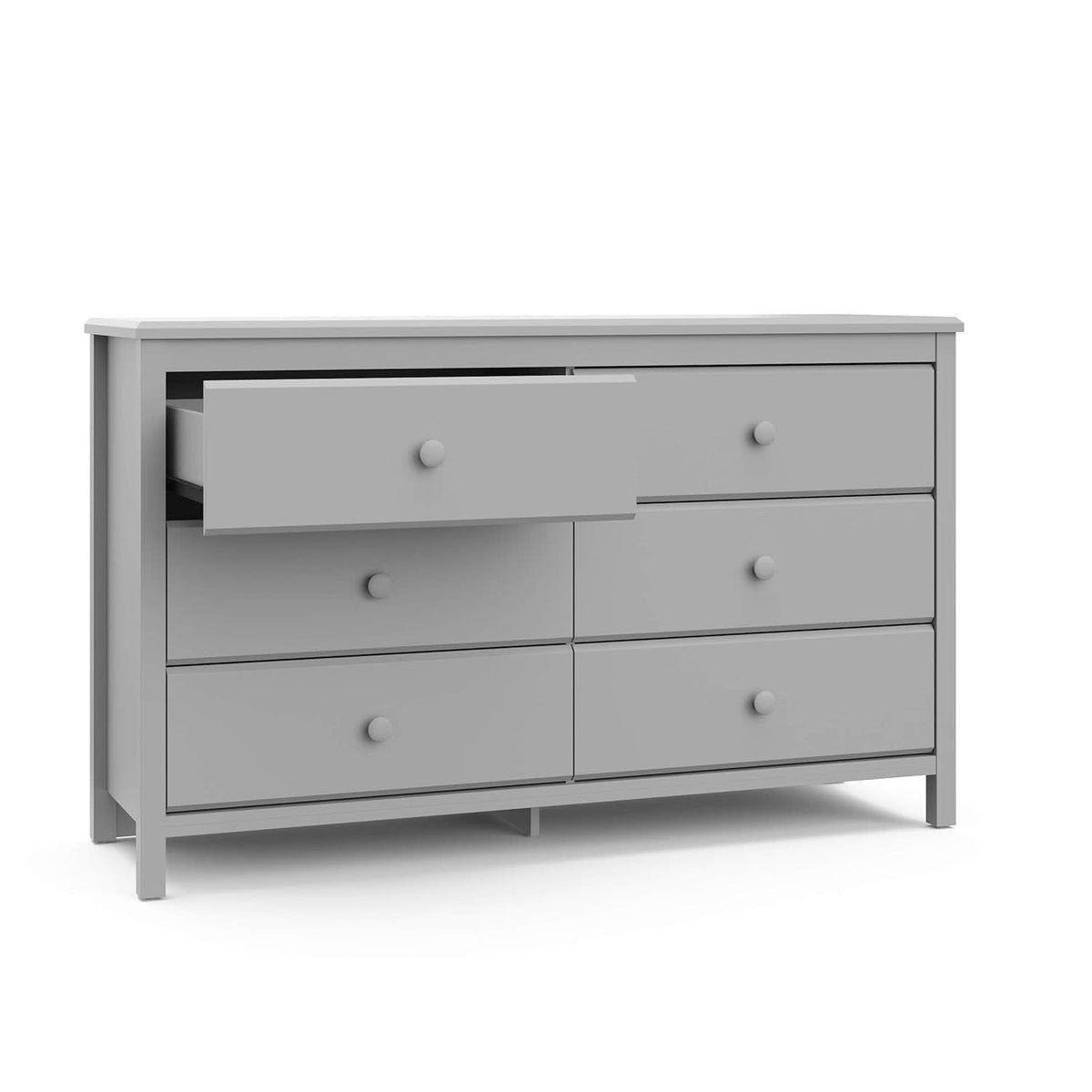 Pebble Gray 6 Drawer Double Dresser For Nursery Greenguard Gold Certified