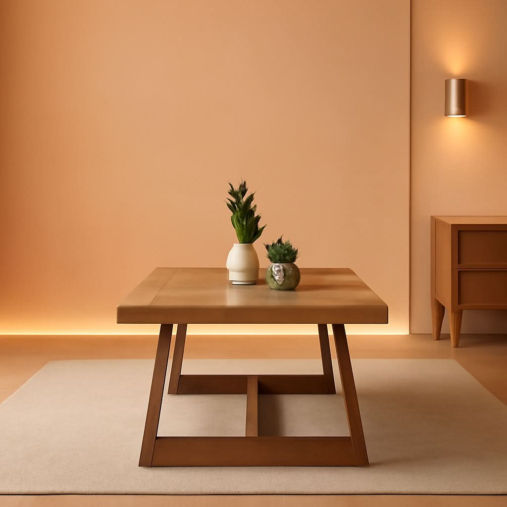 Pecan Wood Dining Table For Six Farmhouse Collection