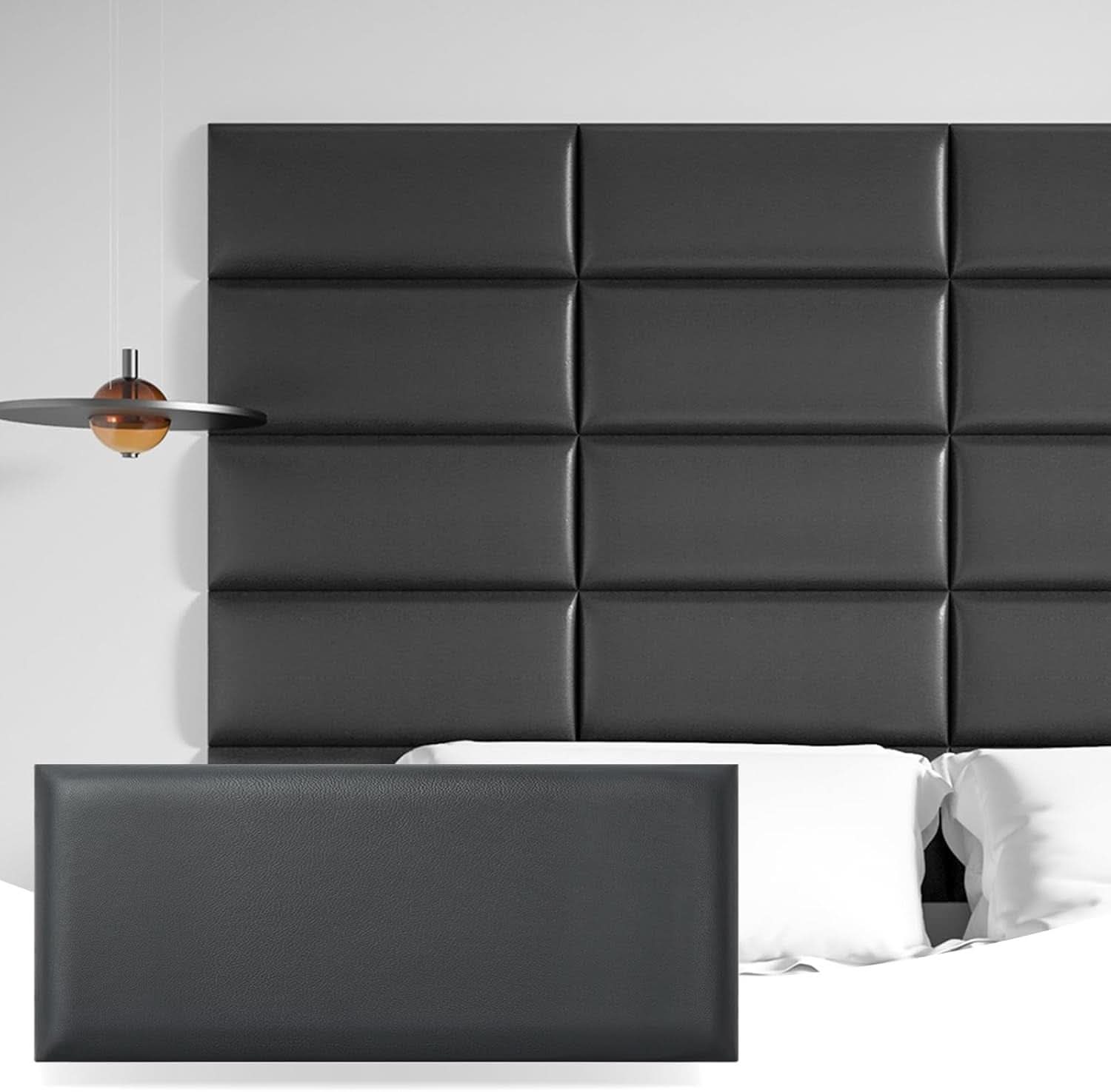 Peel And Stick Upholstered Headboard Wall Panels 12-Pack