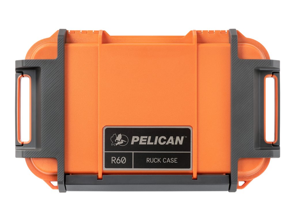Pelican R60 - Hard case - rugged - acrylonitrile butadiene styrene (ABS), polycarbonate (PC), thermoplastic rubber, stainless RKR600-0000-OR