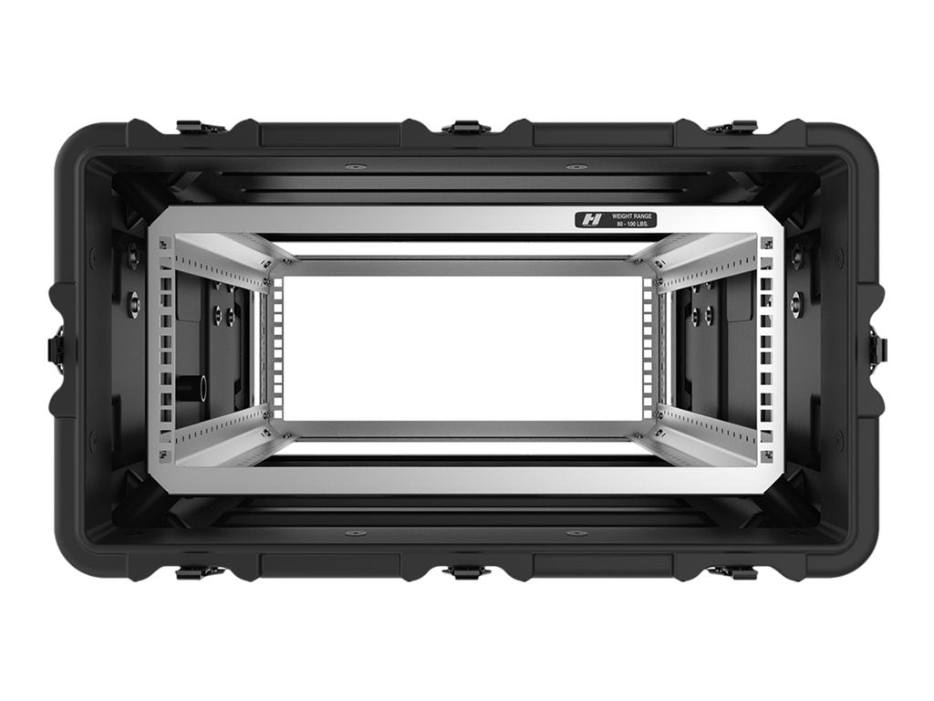 Pelican Super-V Series - Rack case - 4U - stainless steel, aluminum, nickel, RotoMolded polyethylene - black