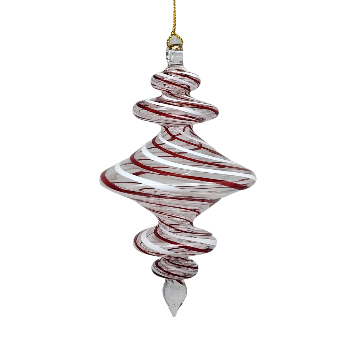 Peppermint Swirl Egyptian Glass Ornament