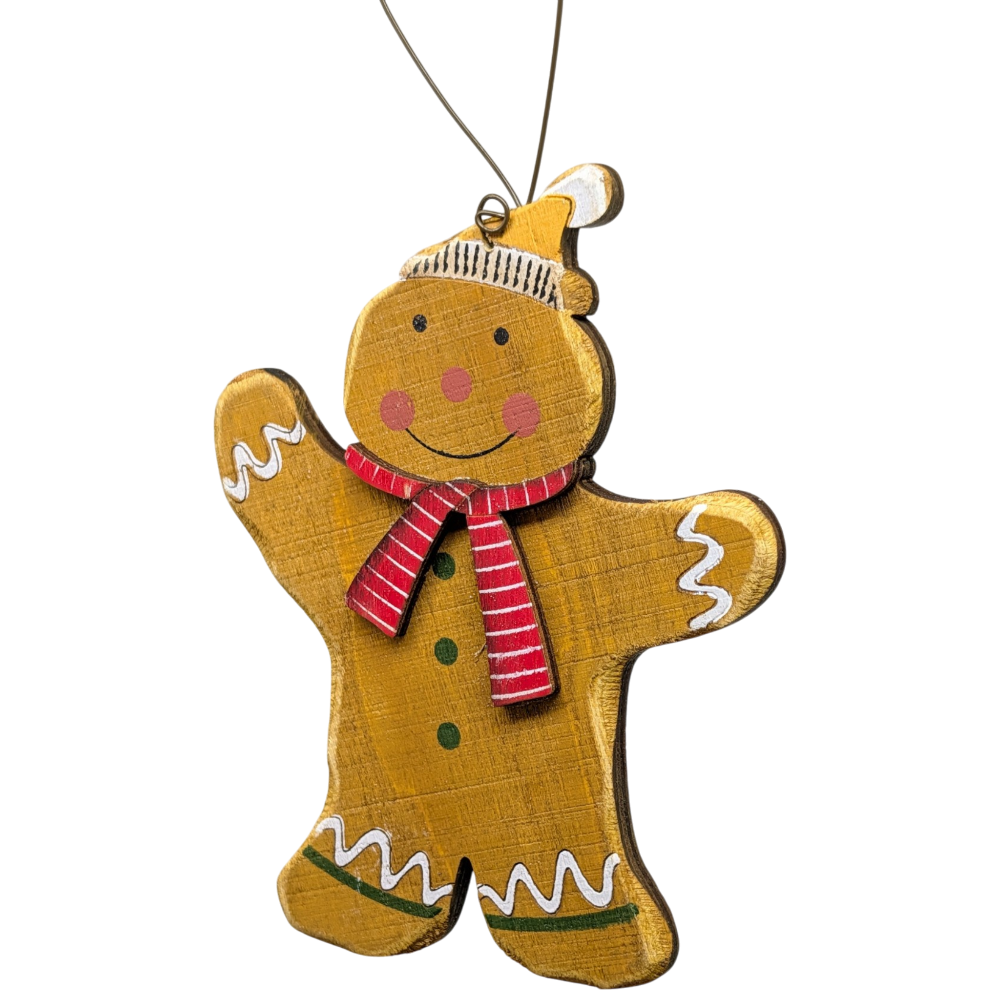 Pepper's Joyful Dance: Hand-Painted Plywood Ornament