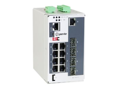 Perle IDS-409C-XT - Switch - managed - 5 x 10/100/1000 + 4 x combo Fast Ethernet/Gigabit SFP - DIN rail mountable - AC