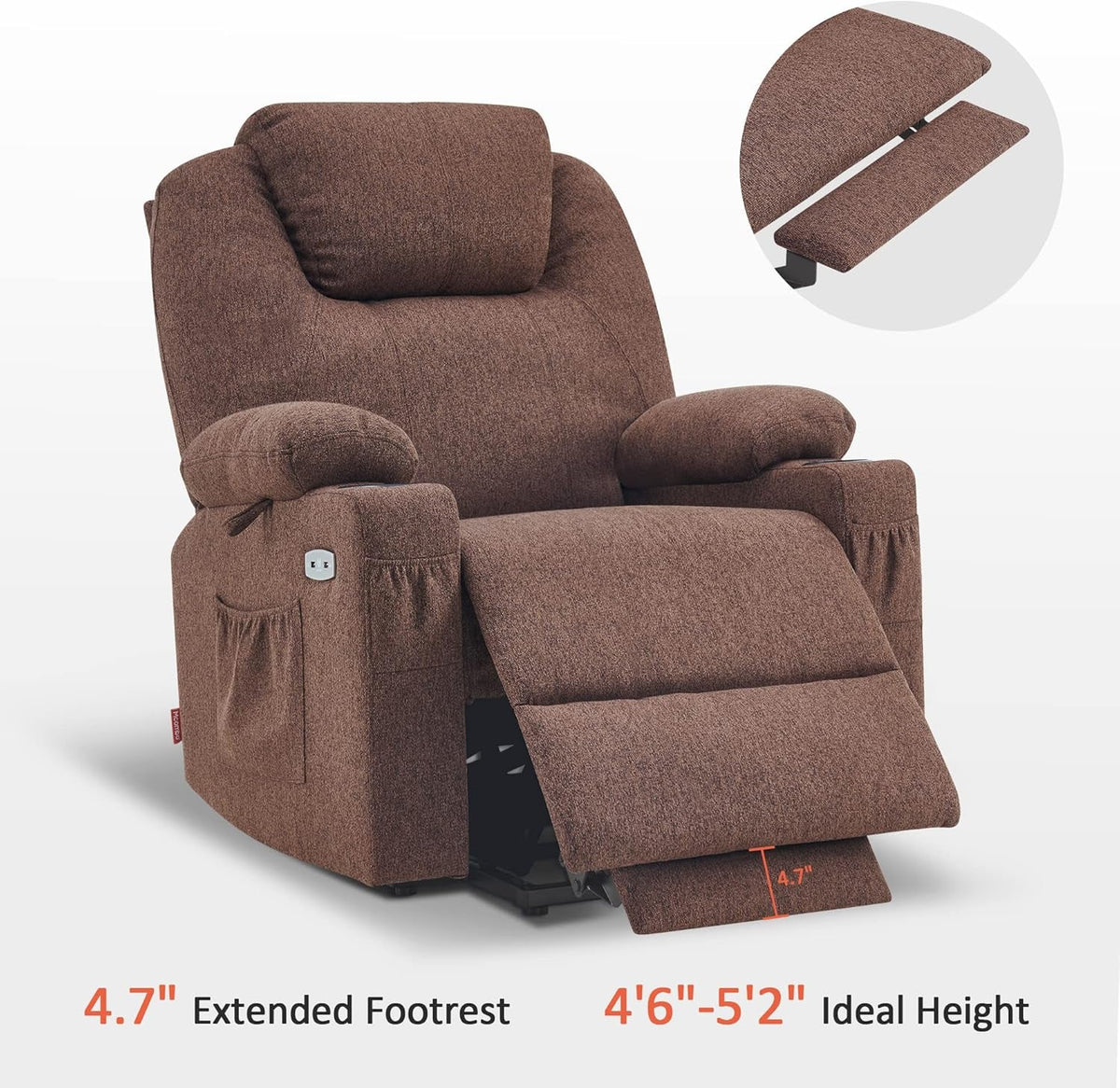 Petite Power Lift Recliner Chair With Massage USB Ports