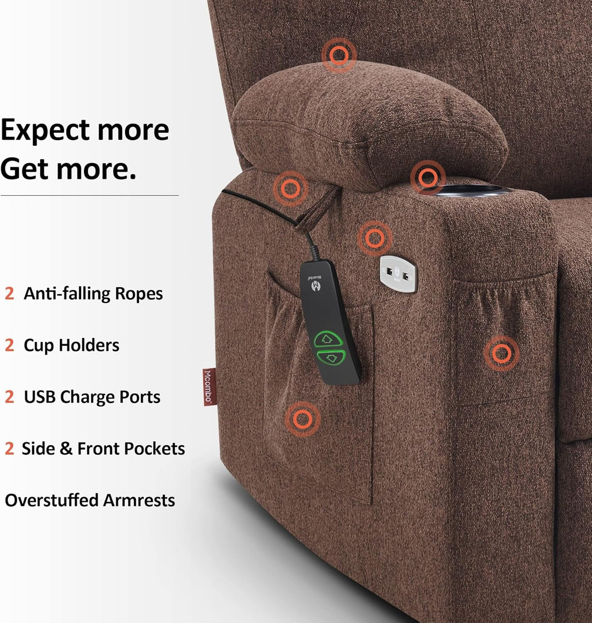 Petite Power Lift Recliner Chair With Massage USB Ports